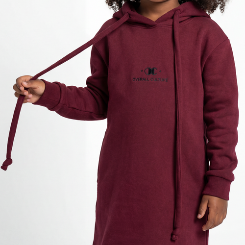 Cozy Blossom Girls winnter hooded Dress