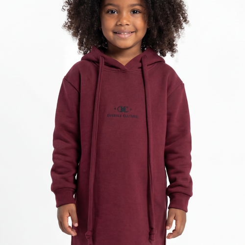 Cozy Blossom Girls winnter hooded Dress