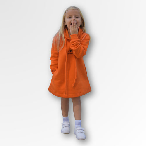 Cozy Blossom Girls winnter hooded Dress