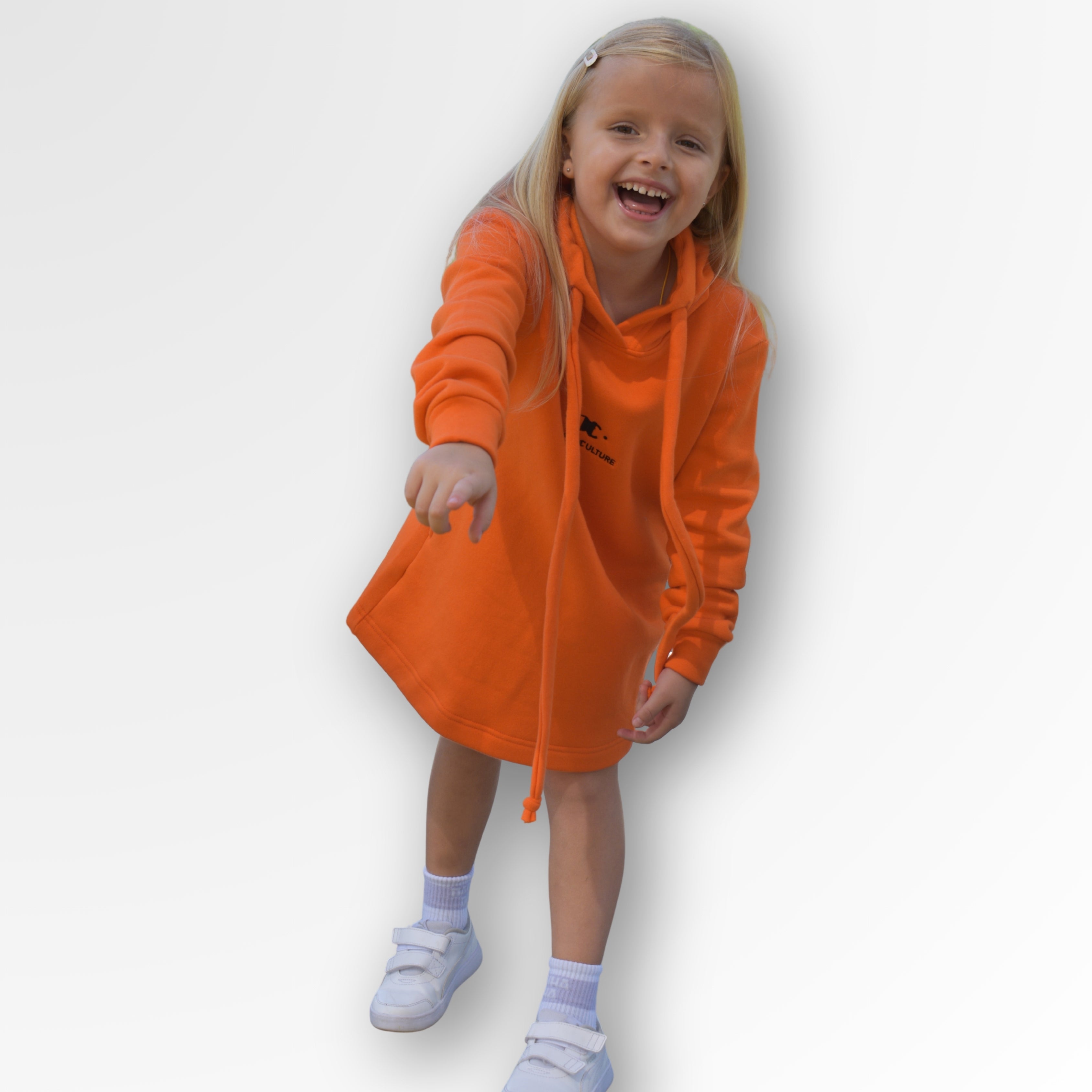 Cozy Blossom Girls winnter hooded Dress