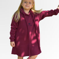 Cozy Blossom Girls winnter hooded Dress