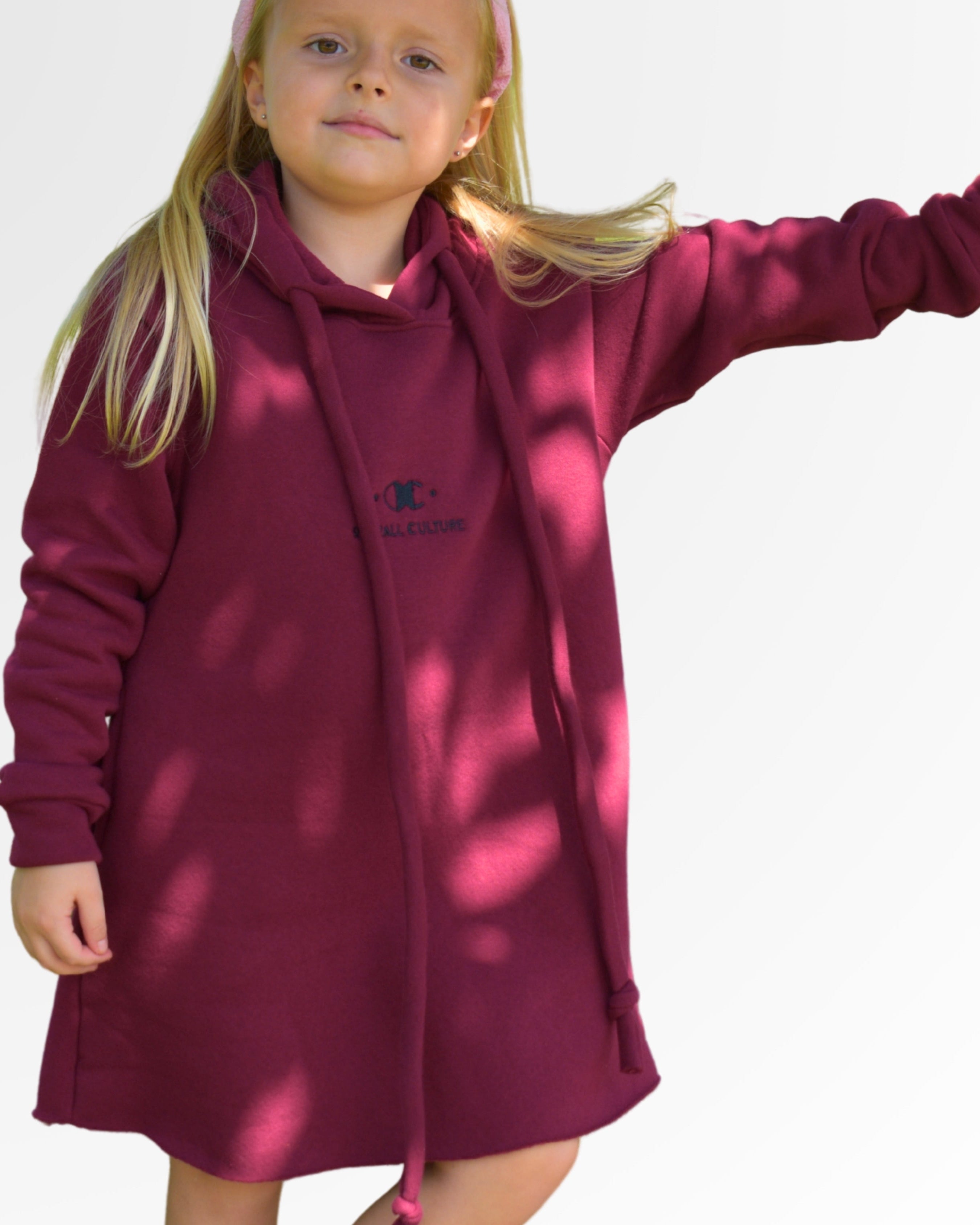 Cozy Blossom Girls winnter hooded Dress